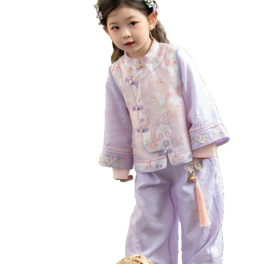 Autumn 2025 Qi Meng Ming Dynasty Hanfu for Girls: Ma Mian Skirt & Ruqun Pants Set