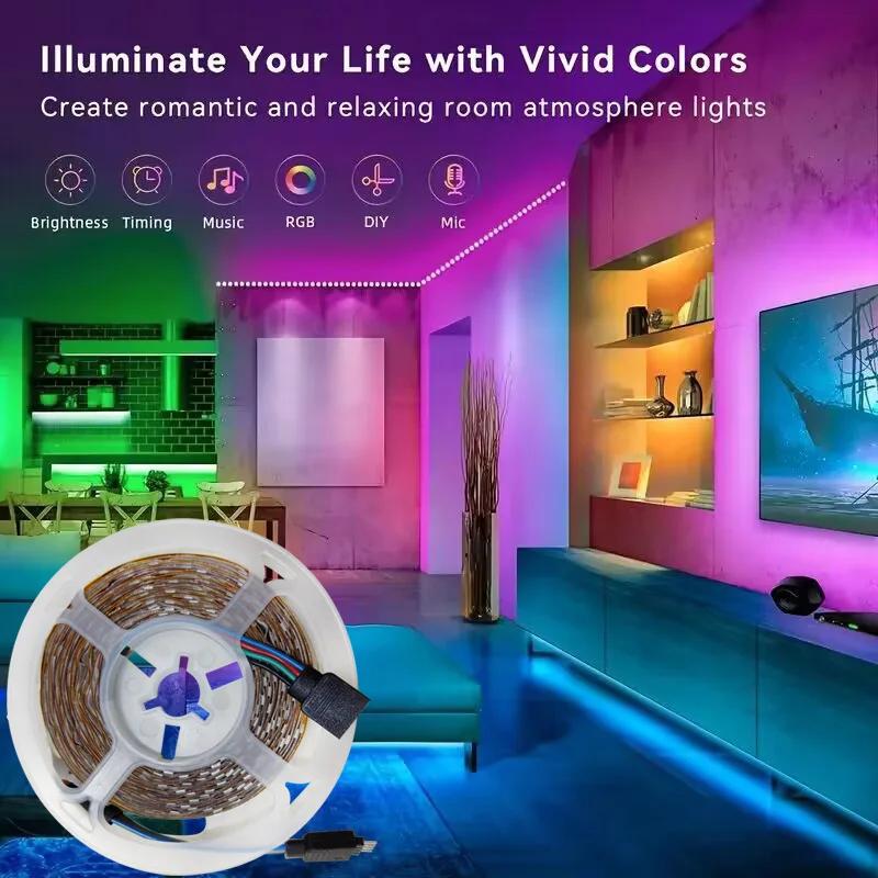 USB Bluetooth Led Strip Lights RGB 5050 1M-30M Infrared Control Lus Luminous Decoration For Living Room Ribbon Lighting Lamp