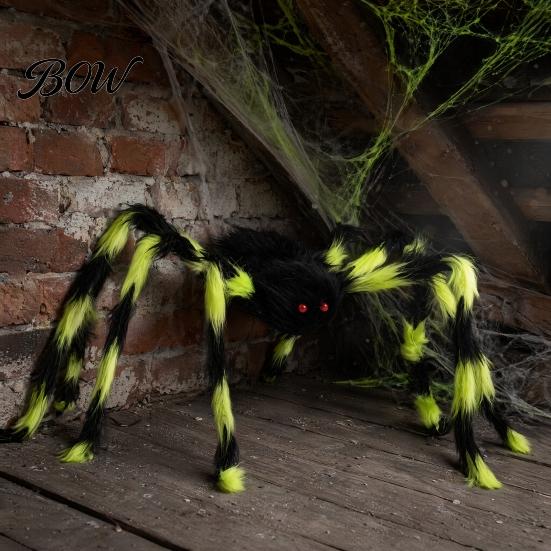 Creepy Cute Spider Plush Large Halloween Decoration, Soft Hairy Scary Prop, Furry Eco-friendly Spiders for Outdoor Indoor, Yard, Home, Haunted