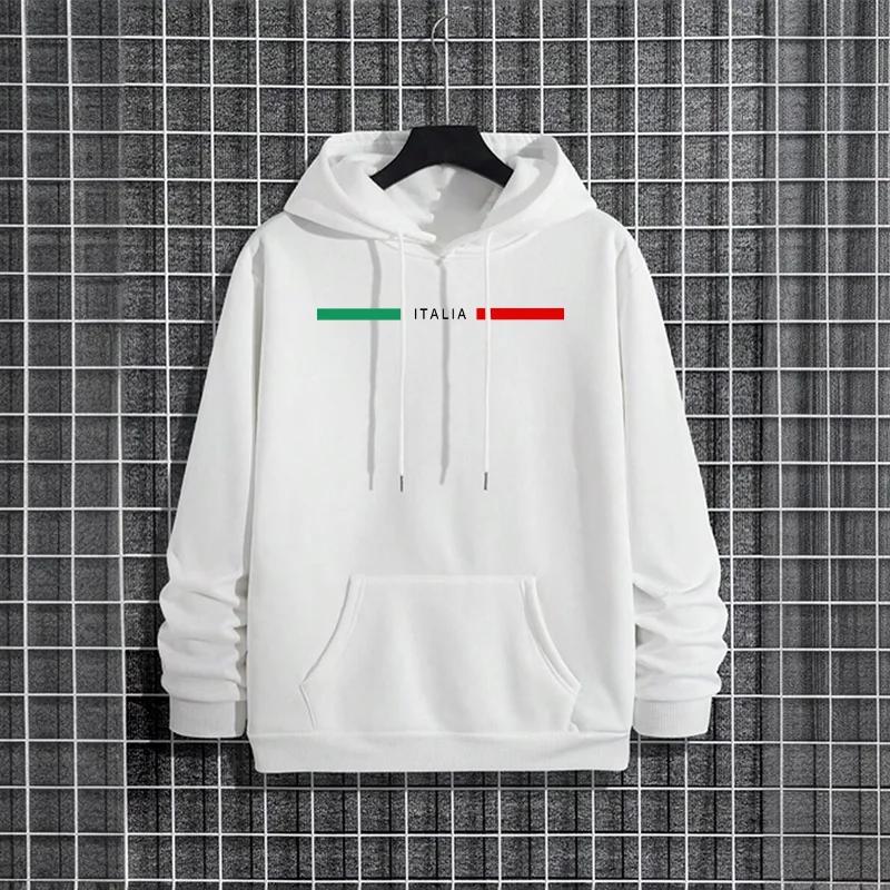 Mens Outdoor Warm Comfortable Pullover Streetwear Italy Style Male Hooded Sweatshirt Winter Autumn Casual Sports Jogging Hoodies