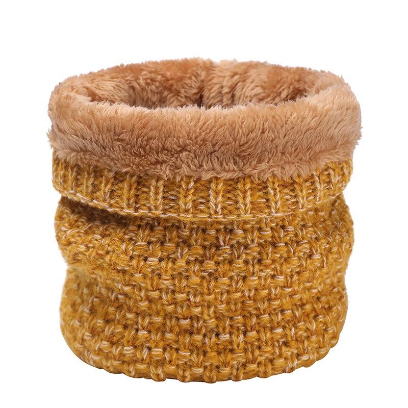 New men's velvet cold-proof neck cover, thickened warm scarf in autumn and winter, solid color versatile knitted scarf for women