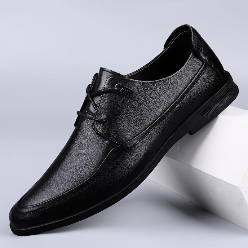 Men's Shoes Genuine Leather Banquet Shoes British Retro Men's Cowhide Leather Shoes Business Leather Shoes