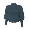 Autumn Winter Sweaters Women's Fashion Solid-color High Neck Knit Lantern Sleeve Long Sleeve Woolen Sweater