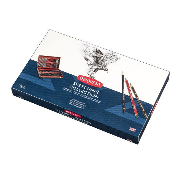 Crayon de couleur - Derwent - Sketching - Pack de 72 - Assortiment de couleurs - Idéal pour le croquis