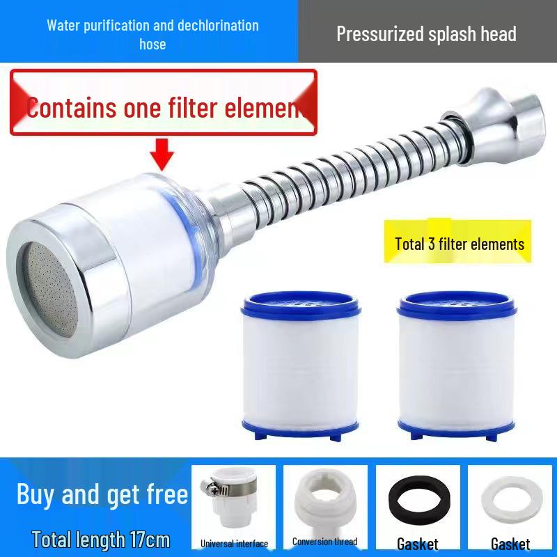 360° Rotating Splash-Proof Kitchen Faucet Filter & Showerhead Extender