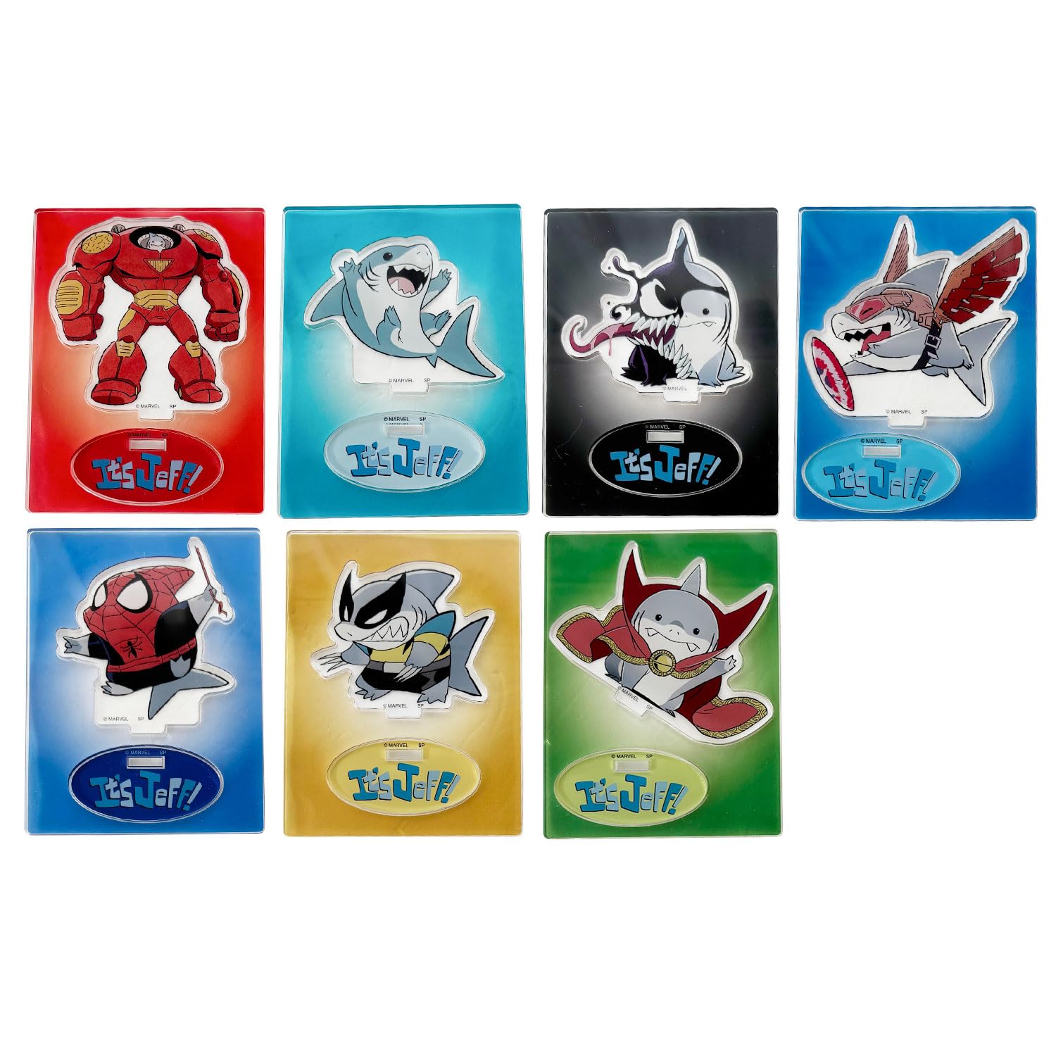 Маленькая Планета Marvel Акриловый Слепой Полный Набор из 7 Соперников/Джеффа/Костюмная Стойка, Упакованный,