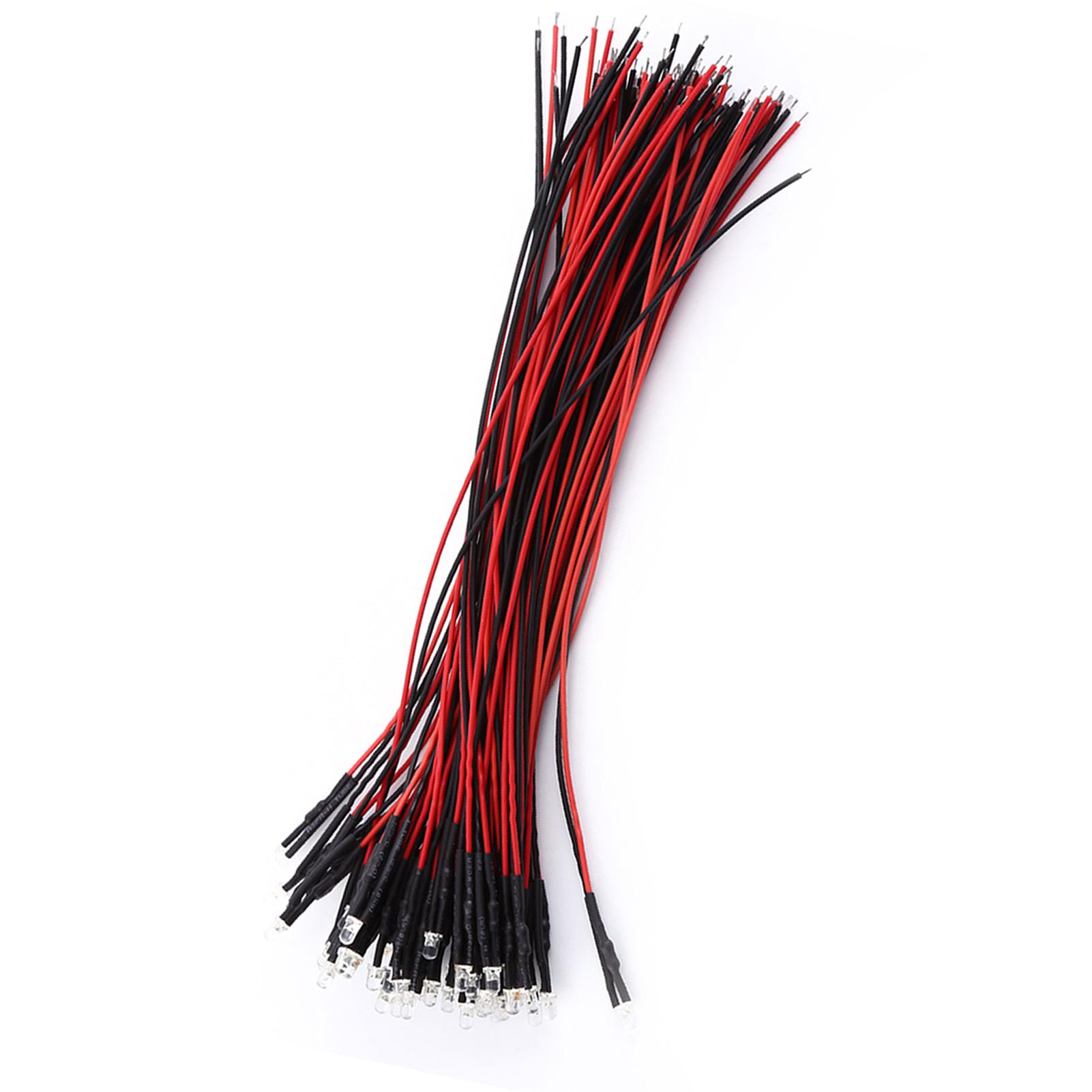 

50 шт. Попередньо підключені DC 912 В 3 5 10 мм водяні прозорі світлодіоди Білий Червоний Синій Зелене світло 3mm White light