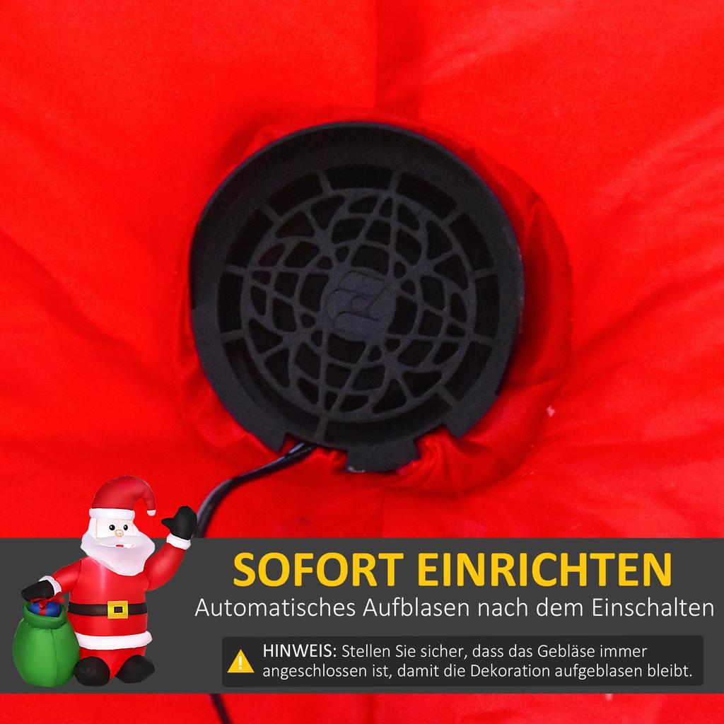 Christmas Decoration Inflatable Santa Claus Outdoor Christmas Decoration, Incl. Blower, 1.2 M, Red + White