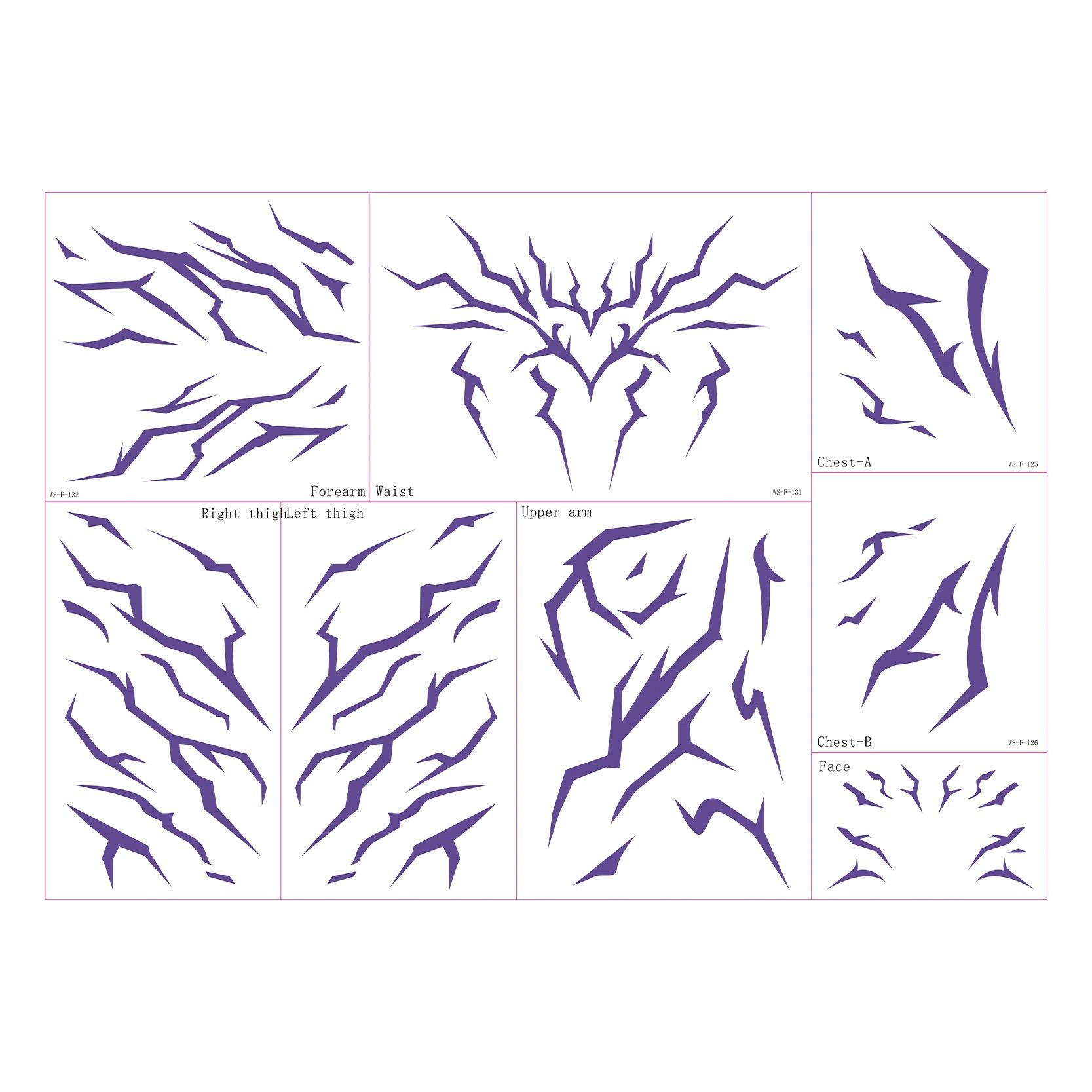 

KPop Laser Glow Temporary Tattoos Waterproof Full Body Stickers for Cosplay Party Face Decals