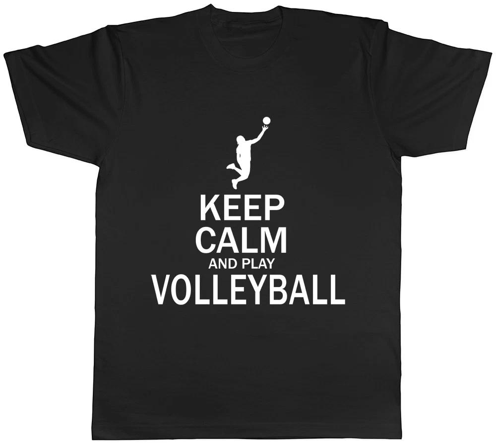 Keep Calm and Play Volleyball Mens Womens Ladies T-Shirt XXXXL