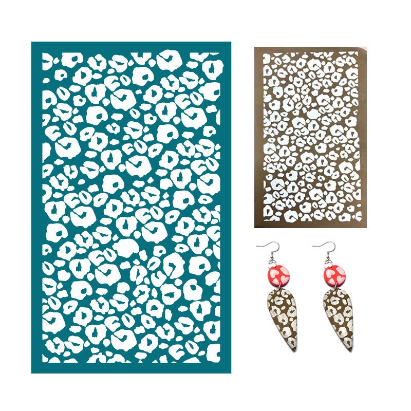 23 Styles Self-Adhesive Silk Screen Stencils for Polymer Clay Palm Leaves Reusable Mesh Transfer Printing Earring Jewelry Making