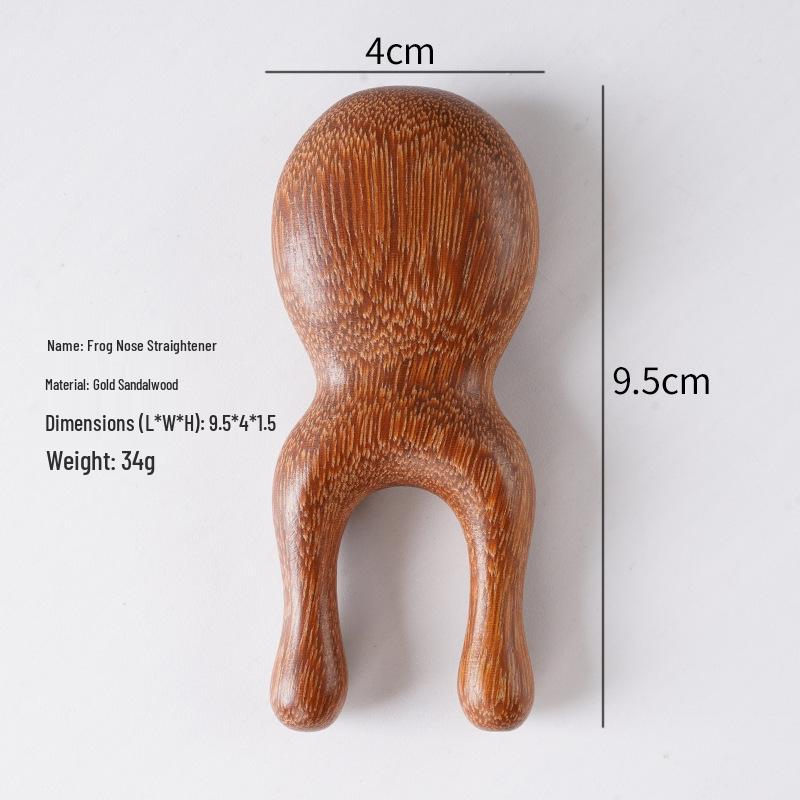 Golden Sandalwood Frog Massager: Head & Face Beauty Device with Massage Comb