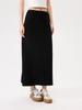 Women's Winter Knit Snowflake Velvet Skirt - Korean Style, Warm, Versatile, Loose Slimming, Back Slit Midi Skirt