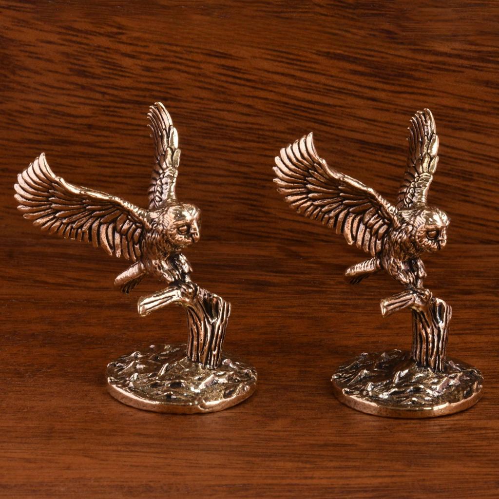 Vintage Eagle Figurine Copper Bird Statue Miniature Sculpture Ornament Office Desk Animal Decoration Home Decor Handmade Craft
