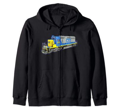 Freight Train CSX Engine Zip Hoodie