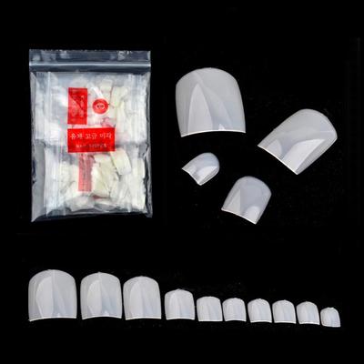 500 Adet Akrilik Yanlış Sahte Yapay Ayak Çivi İpuçları Nail Art Decor Doğal Renk