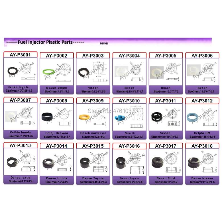 100pieces Fuel Injector Pintle Cap For Bosch Injection OEM # 0280156 Series Repair Kit For Hyundai Toyota Cars (AY-P3005)
