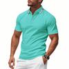 Summer Men's Solid-color Collared Short-sleeved Shirt Sporty Casual Shirt Top