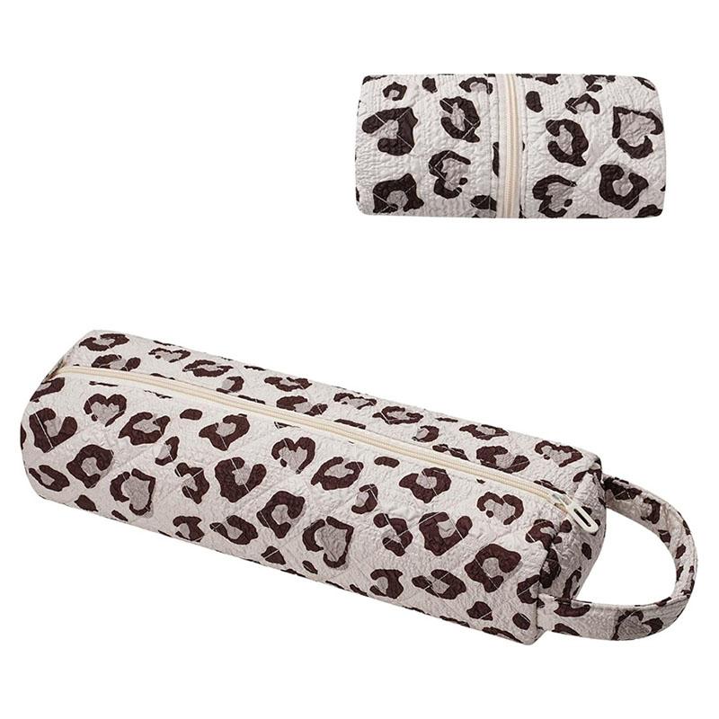

BEPAN Travel Hair Dryer Storage Bag with Handle Hair Styling Accessories Storage Case Large Capacity Quilting Cotton Organizer Bags леопардовый