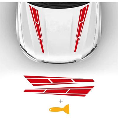 2 Stück/Set Auto Motorhaubenstreifen Aufkleber Modifizierter Streifen Aufkleber Universal Auto Rennsport Karosserie Vinyl Aufkleber