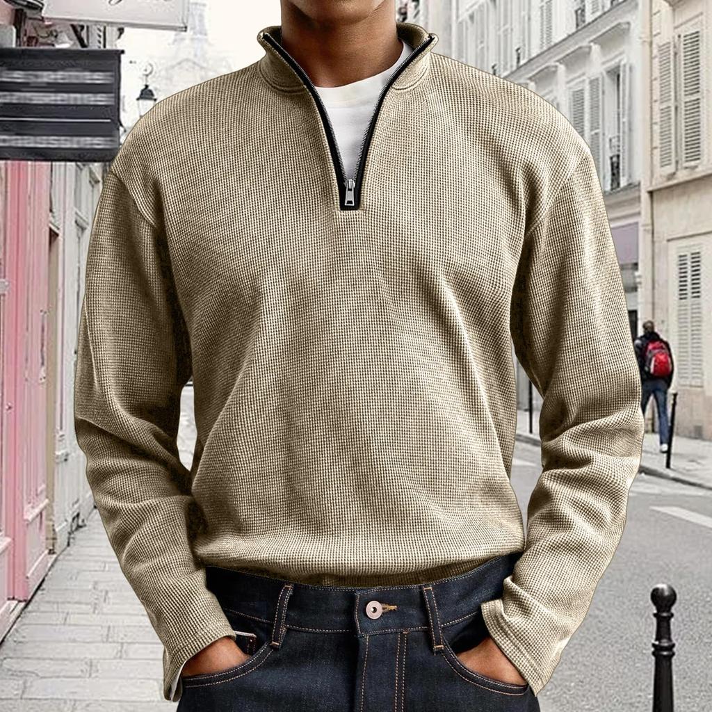 Men's Casual Pullover Lightweight Neck Sweatshirt Long Sleeve Shirts