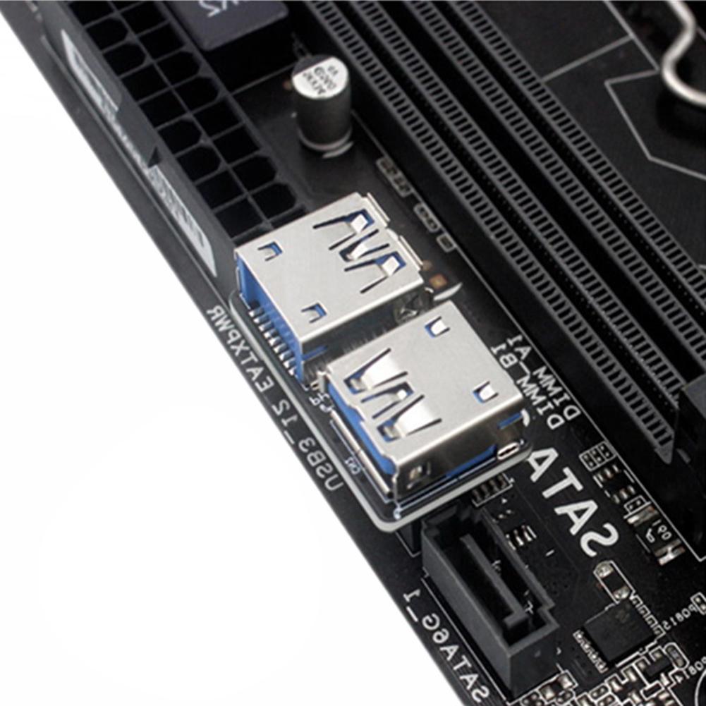 Female Motherboard Adapter USB 3.0 19 20 Pin Socket to Dual USB 3.0 A Splitter Anti-Interference Ability Stability