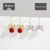 Gold-Plated Diamond Bow Zirconia Earrings - Luxurious & Stylish for Women