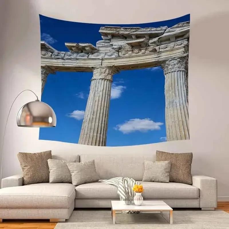 Architectural Relics Landscape Tapestry Office Living Room Decoration Home Wall Tapestry