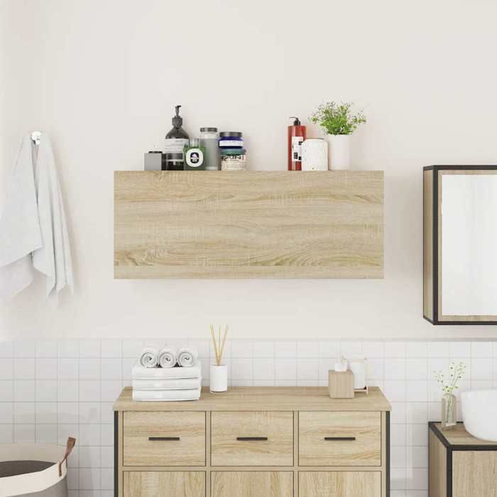 VidaXL Wall-mounted Bathroom Cabinet Sonoma Oak 100x25x40cm Engineered Wood 860105