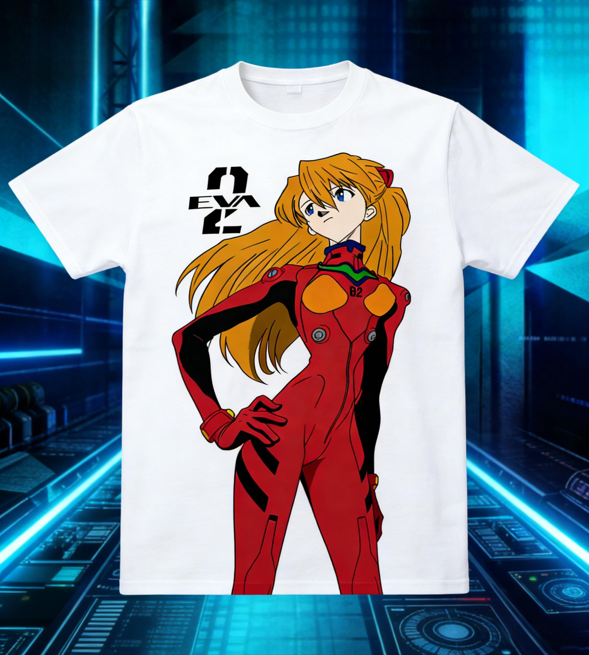 

Расслабляющая и удобная футболка Asuka Unit02 Limited Edition 2026 Новая хлопковая летняя футболка для унисекс и женщин XL