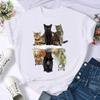 Women Print Cat Lovely Pet Animal Cute T Shirt Fashion Summer Female Casual Top Short Sleeve Tshirts Cartoon Graphic T-Shirts Women’s