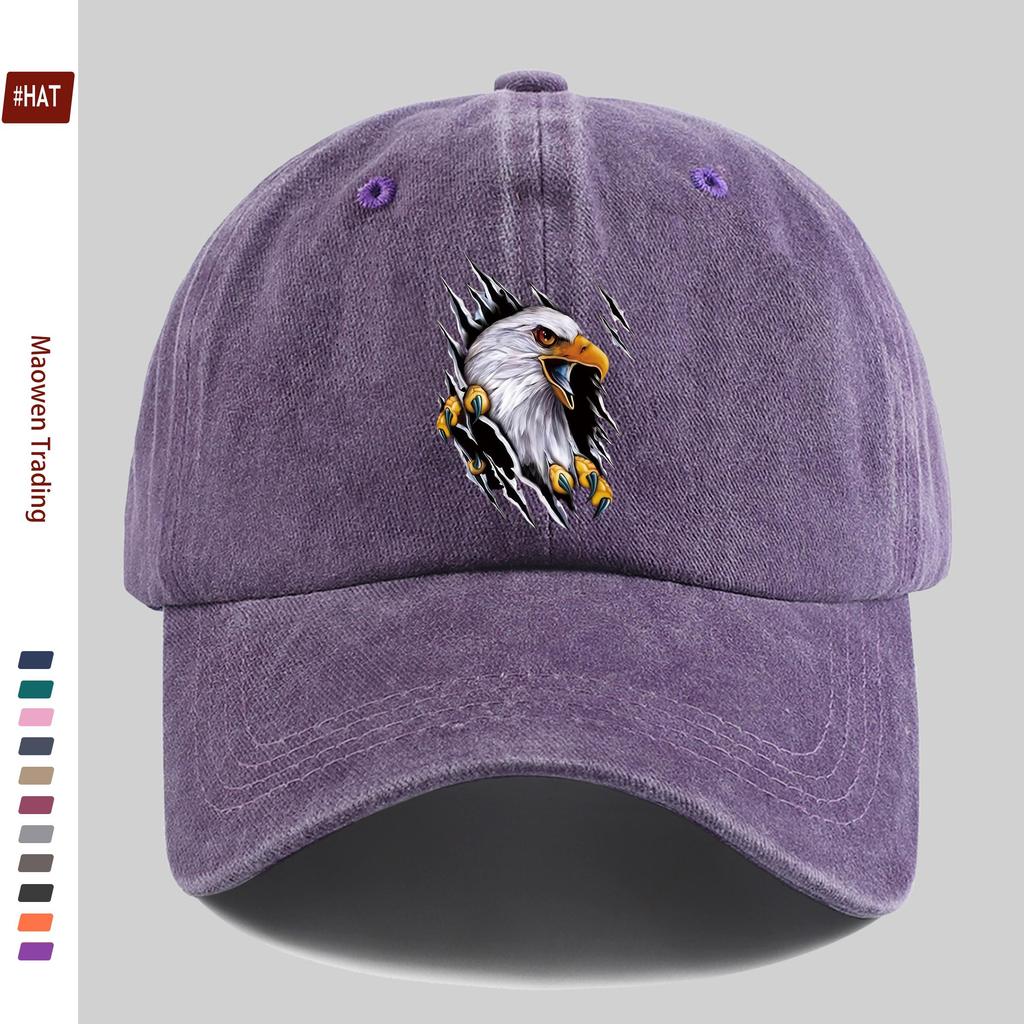 Pc Ripped Eagle D Pattern Print Baseball Cap Sun Hat with Eagle Print Design Comfortable Lightweight Trucker Decorative Hat Bu