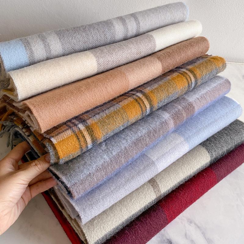 111 Australian wool pure scarf men and women winter high sense new British style couple scarf birthday gift