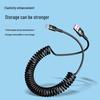120W Dual Type-C Spring Retractable Data Cable for Fast Charging, Compatible with Apple, Huawei, and Honor