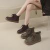 Новые ботинки на шнуровке, женские ботильоны из мягкой кожи, ботинки в стиле ретро, женская обувь