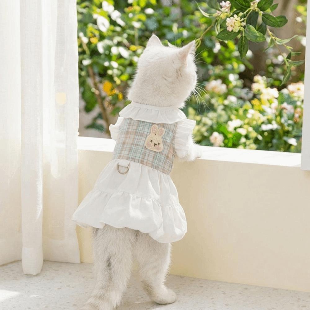 Comfortable Plaid Pet Dress Fashion Dog Vest Dress Adorable Pet Clothes  For Dogs Cats