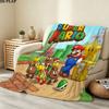 1PC Super Mario Patterned Flannel Blanket Suitable For All Seasons For Home Decor Warmth And Comfort Gifts Holiday Present