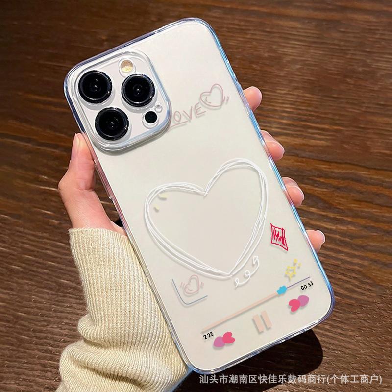 Cute colorful heart is suitable for iPhone 16, iPhone 11/12/13/14/15 Pro Max phone cases
