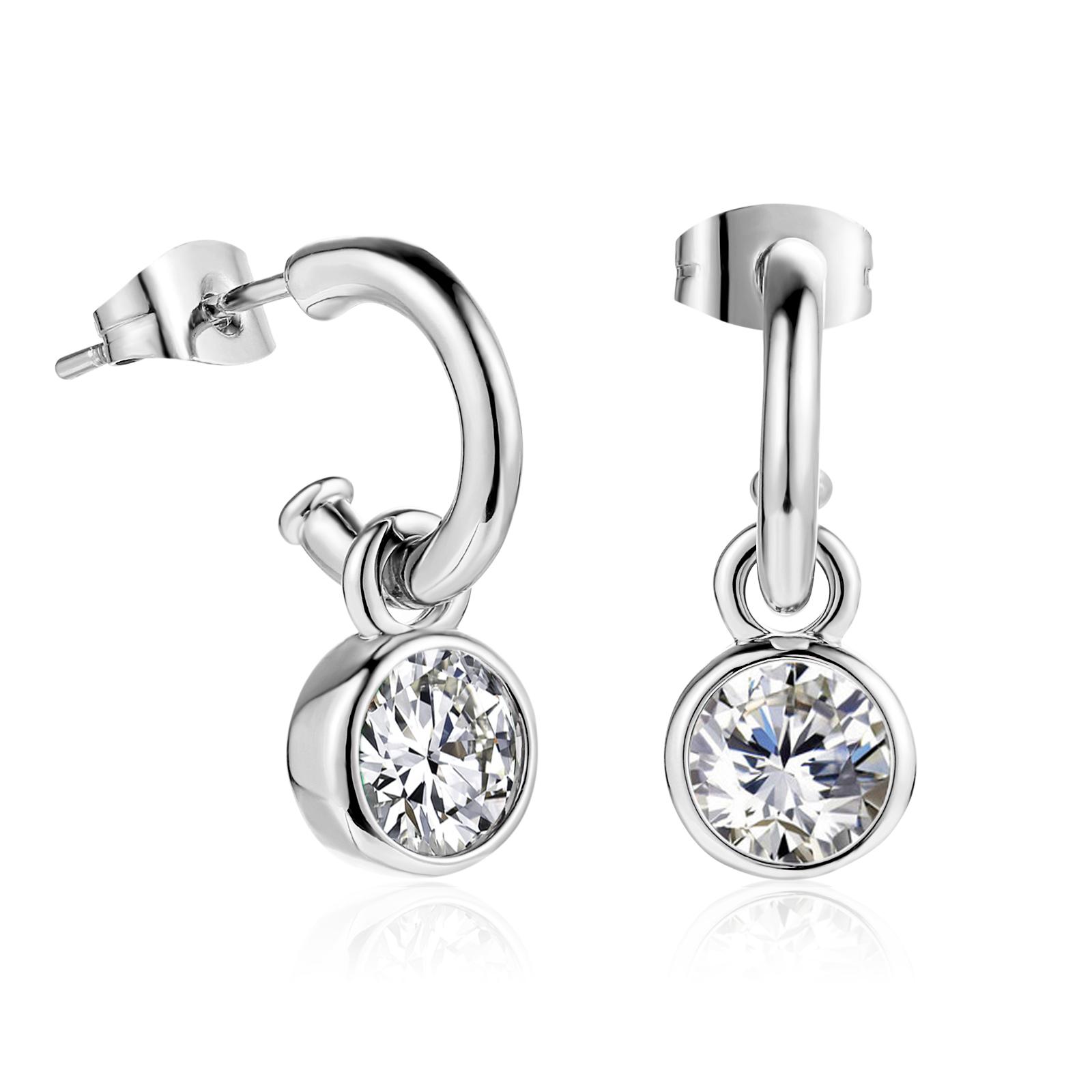 ZHOUYANG Classic Crystal Drop Earring Silver Color Genuine Austrian Crystal Simple Jewelry Whlesale Ear Accessories ZYE121