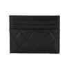 CHANEL 25S classic brand logo  diamond pattern design  grainy leather  card holder  women's style  black