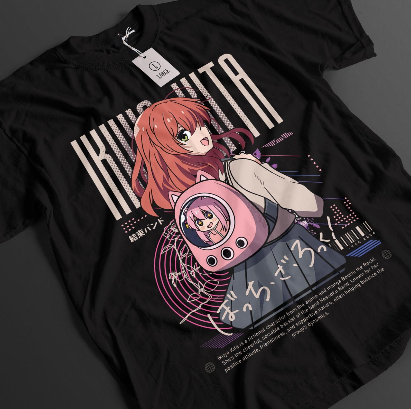 Bocchi The Rock Shirt Hitori Bocchi Tshirt Nijika T-Shirt Mens Womens Tees Top Ryo Top Kita Anime Tee S