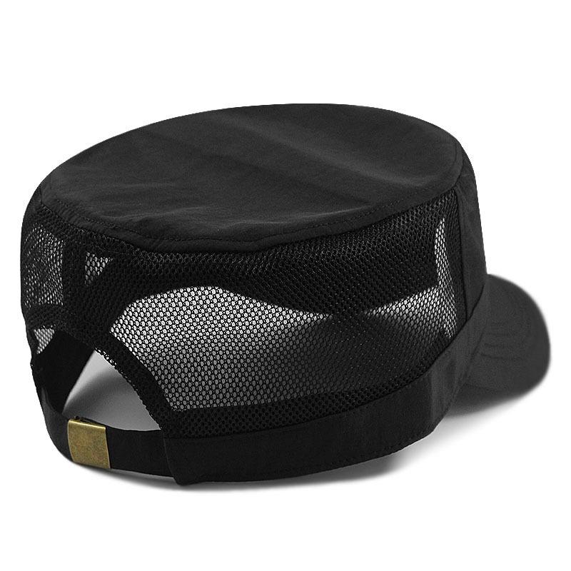 Hat Men's Summer Grid Large Flat Top Hat Men's Hat Big Head Large Quick Drying Shade Cap