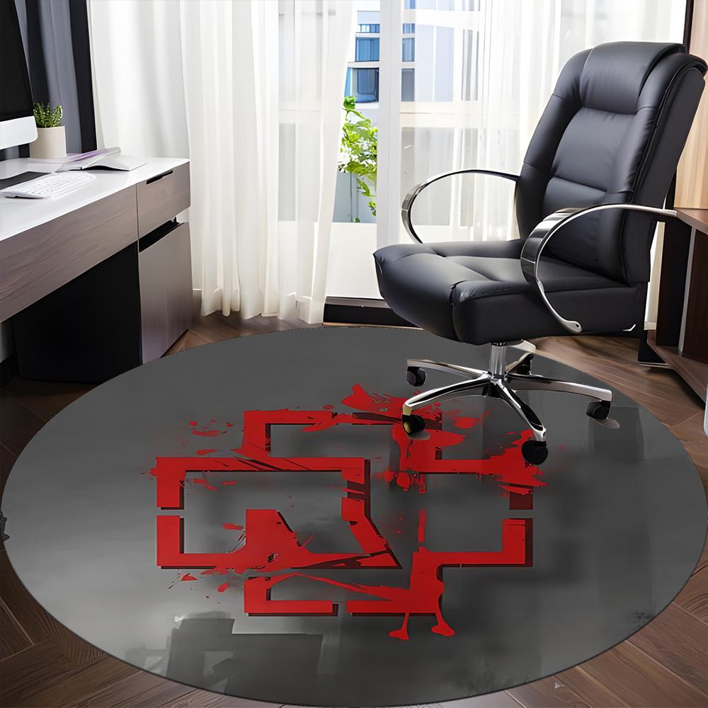 1pc Rammstein Music Office Round Area Rug, Under Office Chairs Bedroom Living Room Home Decor A0926144