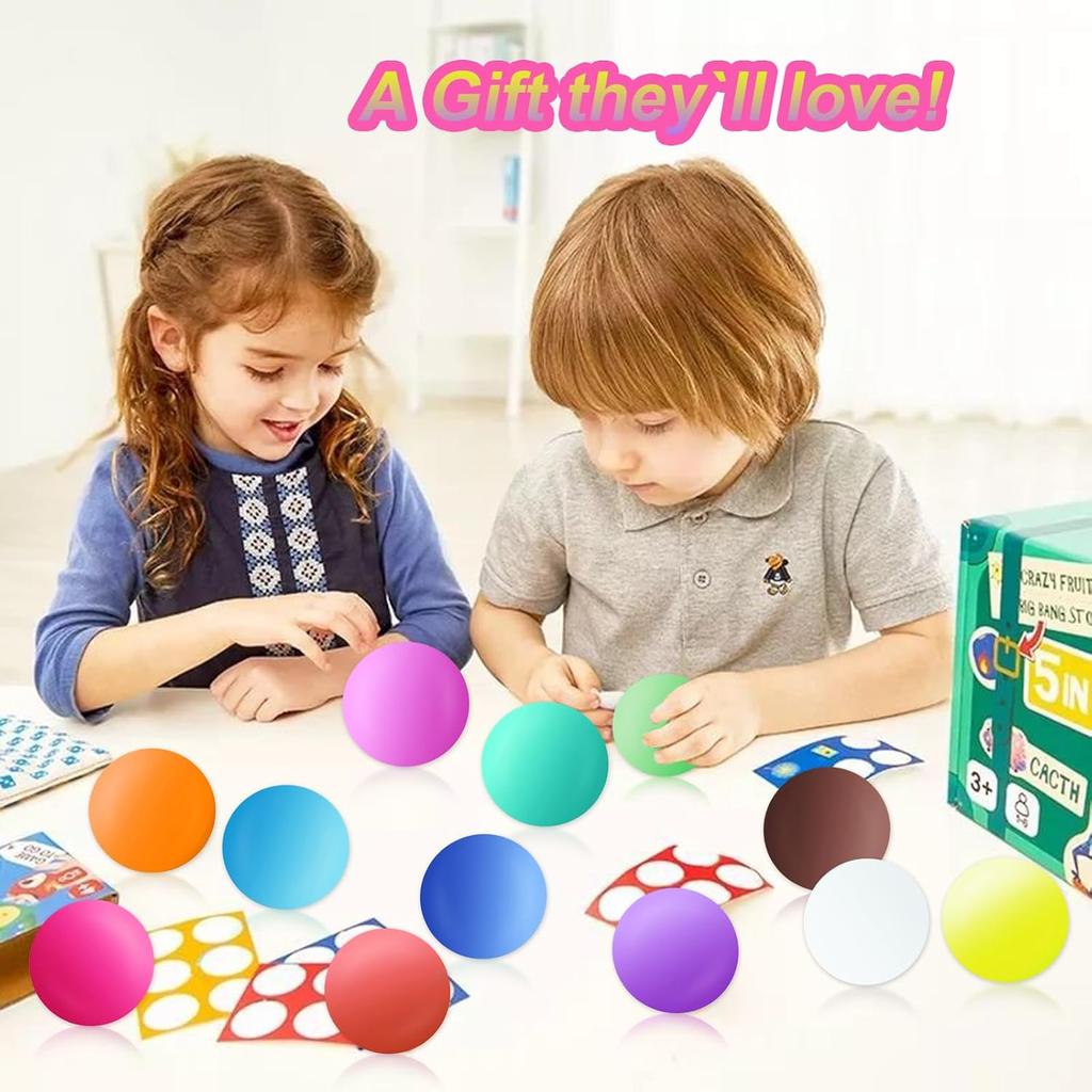 24 Pack Stress Balls Bulk for Kids and Adults-Slow Rising Stress Ball,Mini Colorful Stretchy Ball Sensory Squeeze Balls for Anxiety Stress