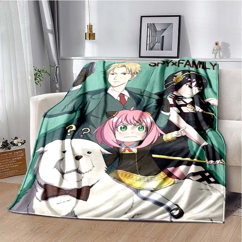 Spy x family cartoon and anime Print Flannel Blanket Ultra Soft Warm Throw For Bedroom Living Room Indoor Home Holiday Gift