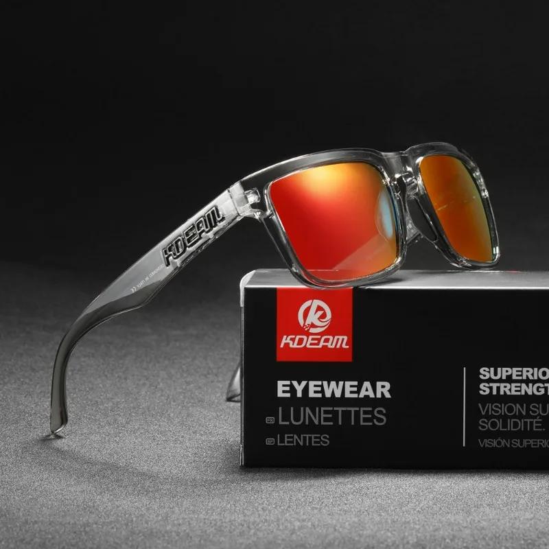 Új KDEAM Márka Kiváló Minőségű Négyszögletes Napszemüveg Férfiaknak Sport Polarizált Napszemüveg 2025 Fényvisszaverő Bevonat Színes Lencse UV400 Only Sunglasses