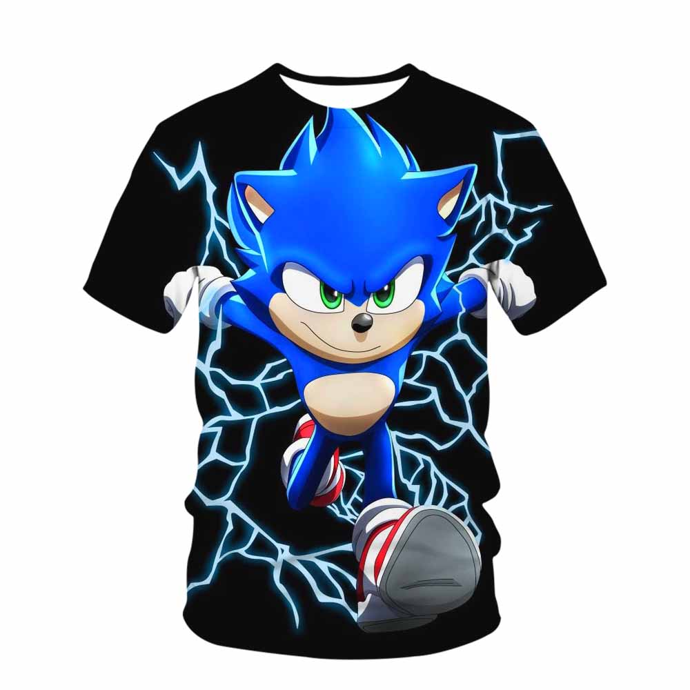 

Милая мультяшная футболка с Соник-гёрл, детская футболка с коротким рукавом, летняя повседневная футболка, спортивная футболка для мальчиков, быстросохнущие топы, футболка 140