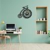 Large World Map Wall Clock, Metal Minimalist Modern Clock, Round Silent Non-Ticking Battery Operated Wall Clocks for Living Room