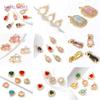 14.5mm*23mm 18K Gold Plated Brass Hollow Droplet Charms Pendant,With Zircon Pendants For Jewelry Makin,DIY Earring Accessories