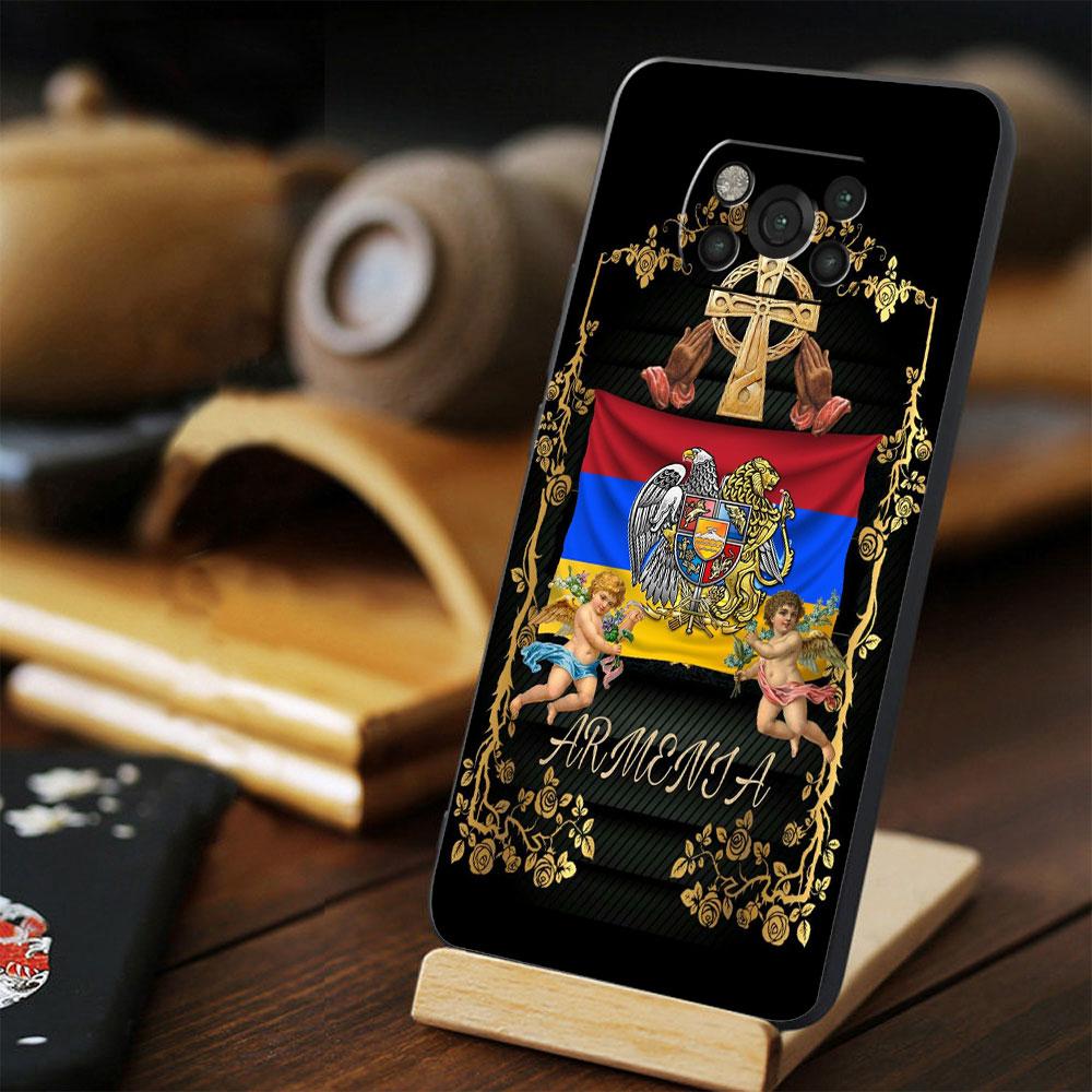 For Xiaomi POCO X4 9T 11T 10T M4 Pro 5G MI 11 Lite M3 X3 NFC F4 GT F3 Armenia Armenians Flag Phone Case Smartphone Black